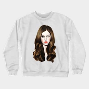 girl with the brown silk hair Crewneck Sweatshirt